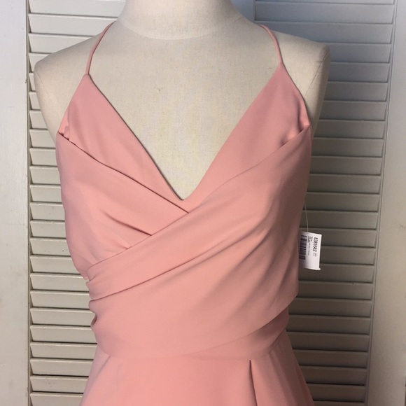 Jarlo Pink Wrap Peplum Ruffle Openback Dress XS - Picture 4 of 8
